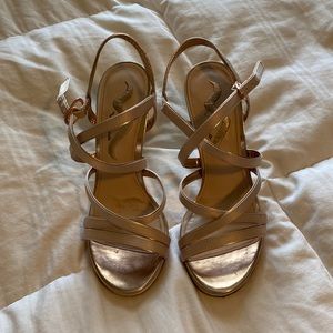 Champagne strappy heels